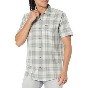 VOLCOM Mens Small Button Down Shirt Plaid Short Sleeve Shirt NEW